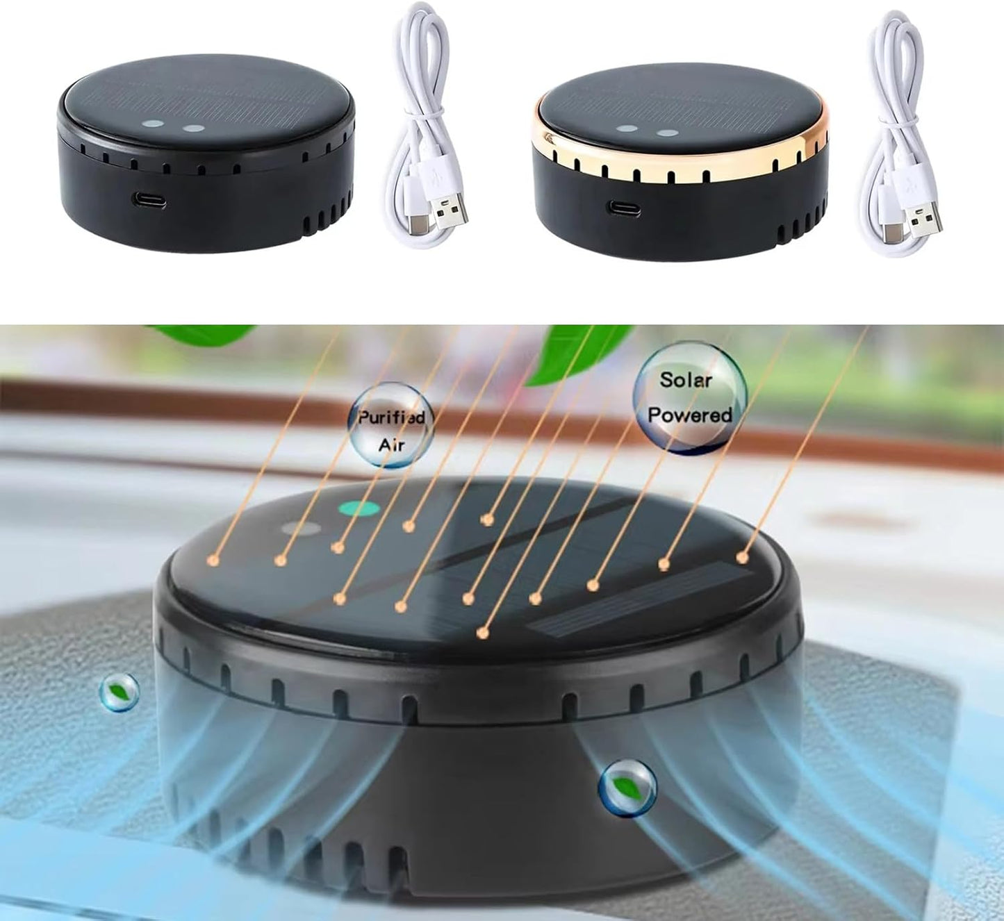 Solar Power/USB Air Purifiers For Purifying Car Interior Air Removing Odor And Formaldehyde Quiet For Office