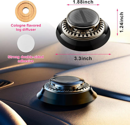 Car Air Freshener, Solar Energy Auto Rotating Diffuser with Fragrance, Aromatherapy Air Purifier for Car and Home, Vehicle Interior Scents Decor Accessories for Men Women (Black Cologne)