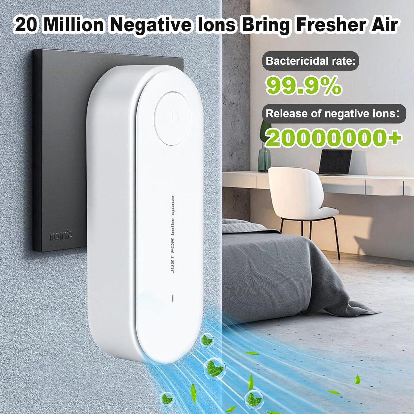 3PCS Air Purifier for Mold，Magair Air Purifier Plug in with Replacement Filter, Suitable For Bedrooms, Toilets, Closets, Pet Room